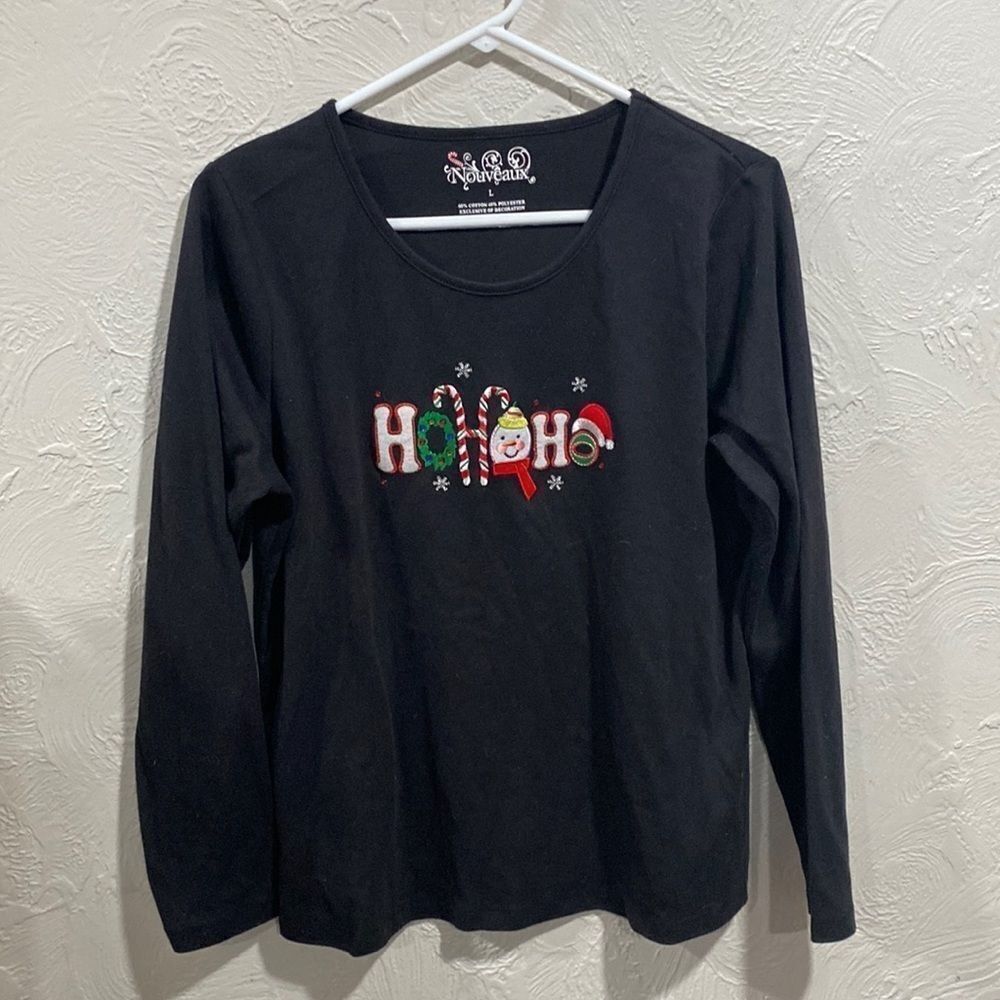 Nouveaux long sleeve Christmas shirt size large